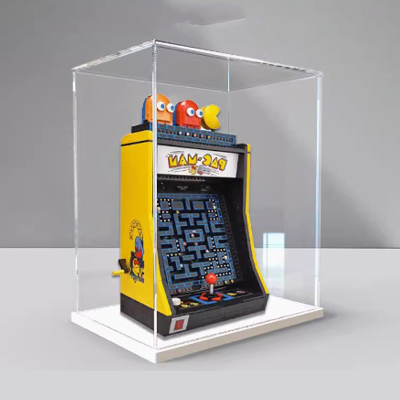 Vitrine Acrylique Pour Lego PAC-MAN 10323 - Protection Anti-poussière - Fond Thématique Inclus