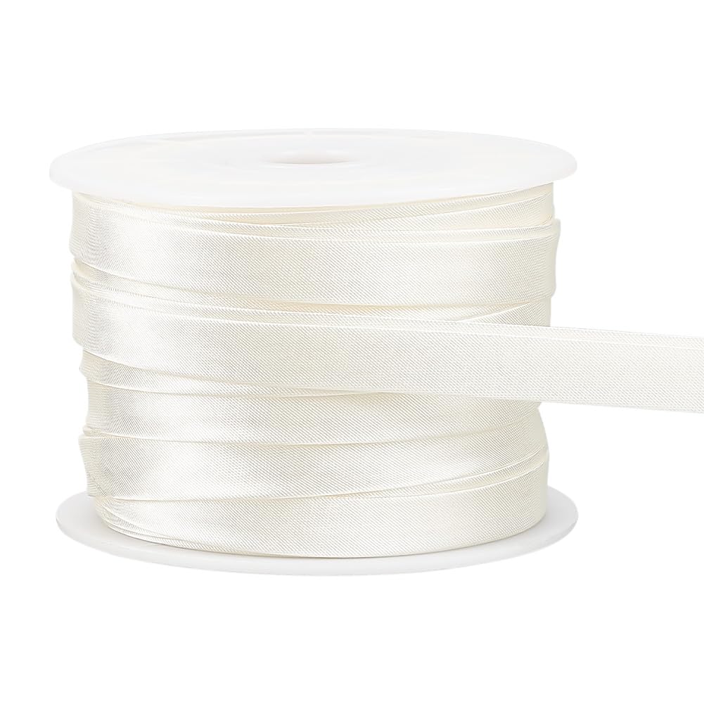 BENECREAT 13.7 Yards Double Fold Bias Tape, 0.4 Inch Cotton Fabric Piping Bias Binding Tape, Beige Seam Binding Tape for Sewing, Carpet Edges, DIY Crafts, Seaming, Quilting