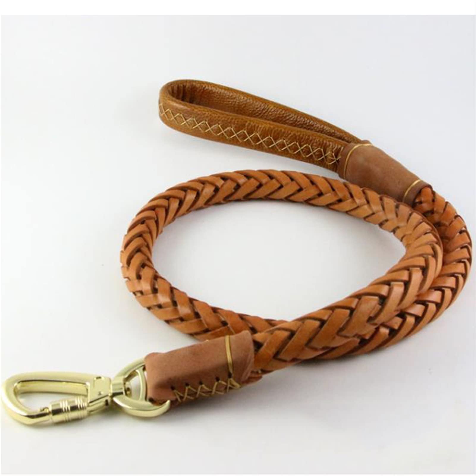 Correa De Cuero Genuino For Perros, Cadena Trenzada For Perros, Hecha A Mano, Gruesa, Extra Ancha, Cinturón De Entrenamiento For Mascotas For Husky Golden Retriever