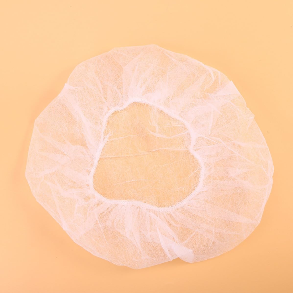 GLEAVI 100pcs Inch Disposable Hair Net Non Woven White Elastic Band Cap