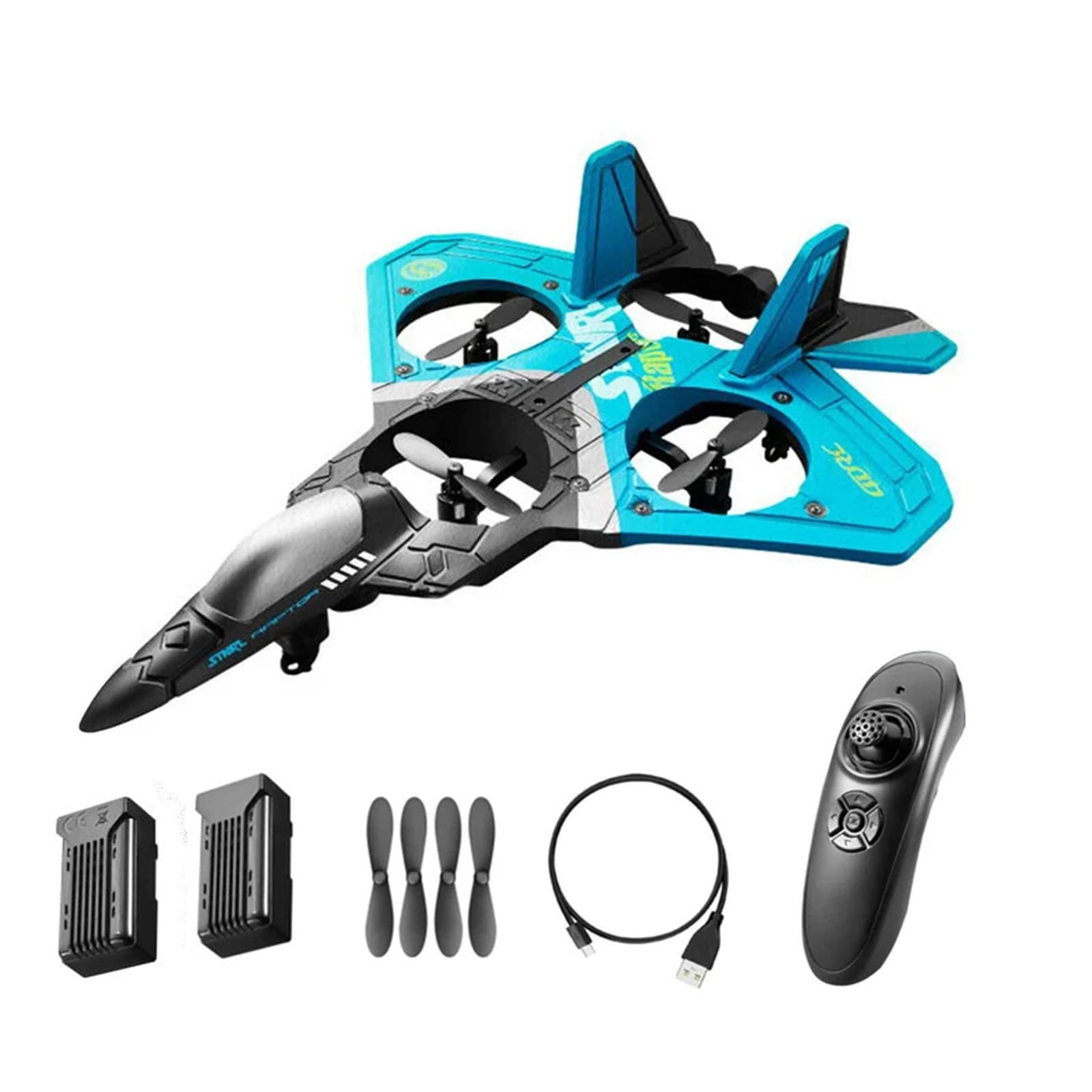 Buy 2023 New Upgrade V17 Jet Fighter Stunt RC Airplane with Cool Light ...