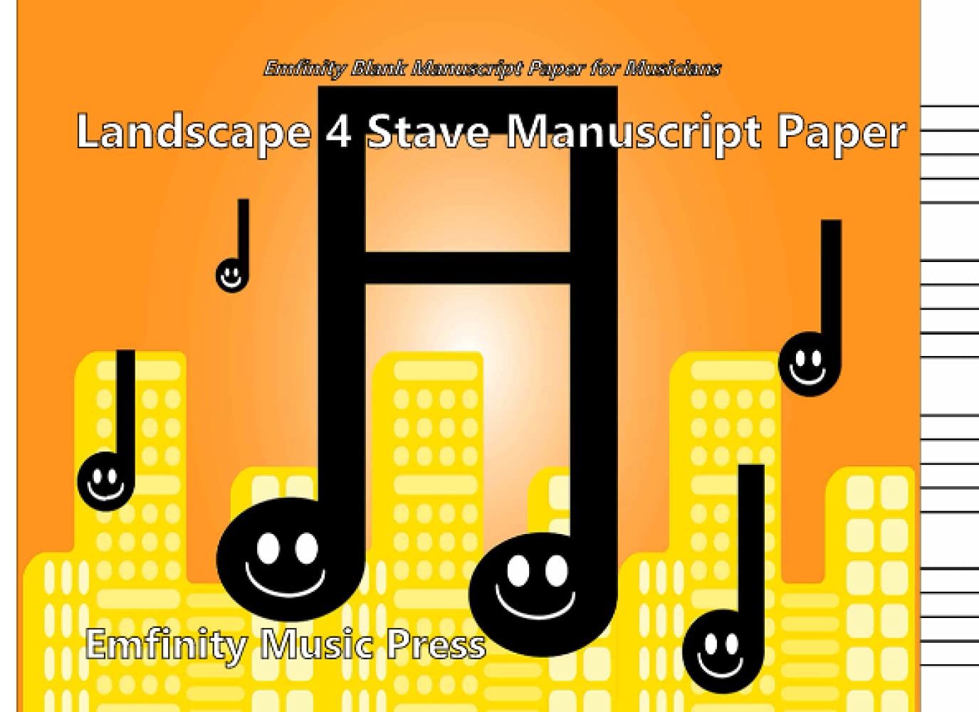 Landscape 4 Stave Manuscript Paper: 100 Pages, 6x8.25