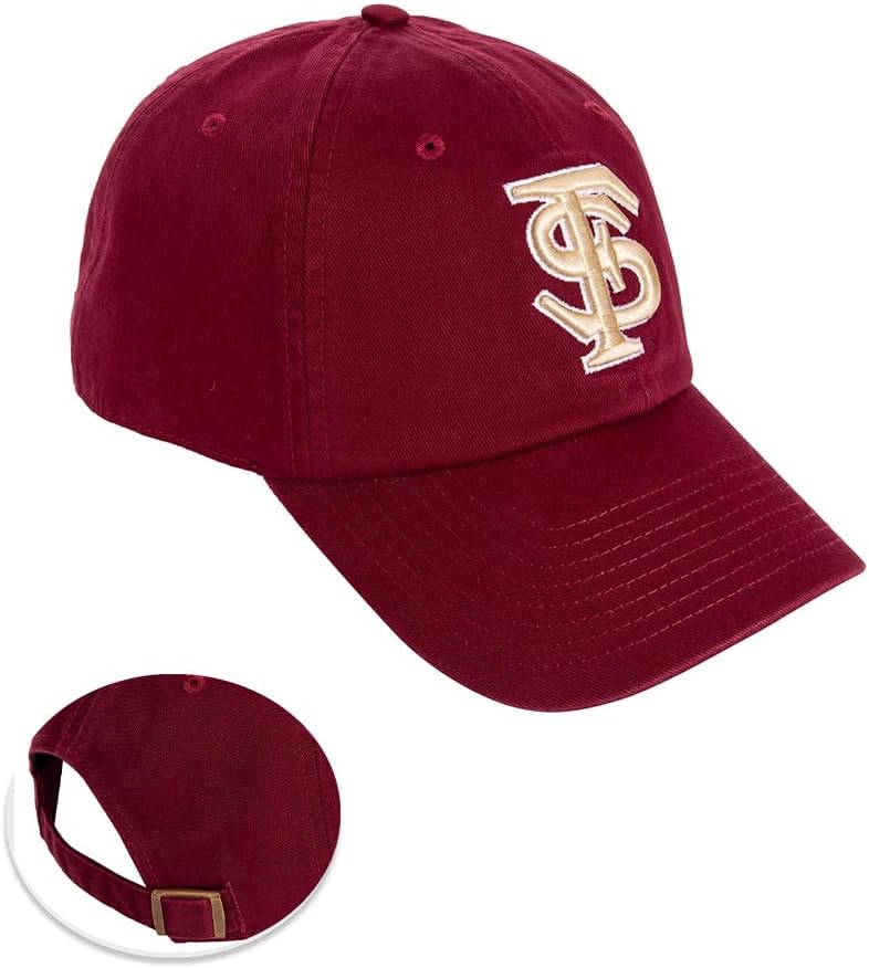 Desert Cactus Florida State University Baseball Hat Seminoles FSU Brimmed Embroidered Cap Adjustable Cloth Strap Adult Type C