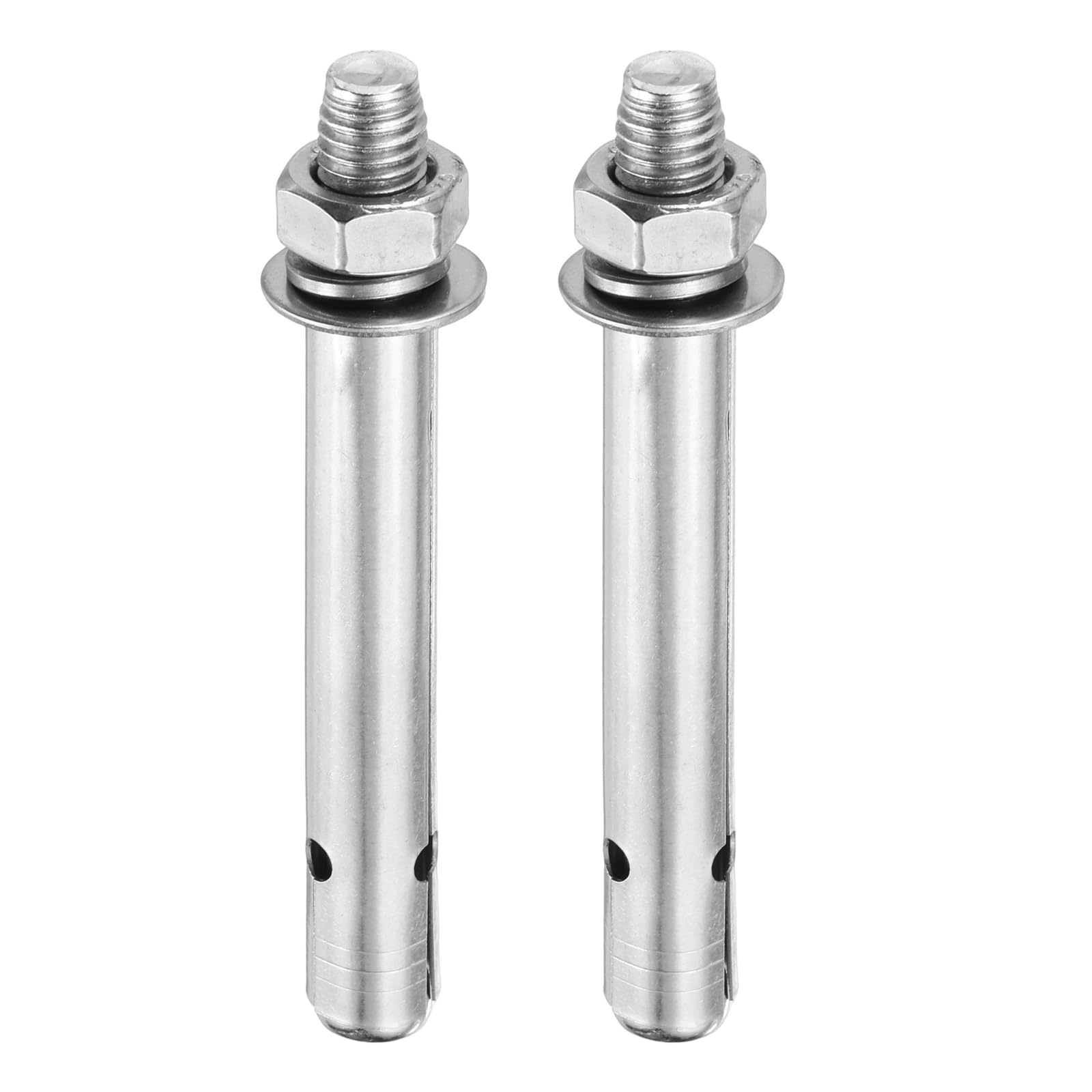 PATIKIL M12x120mm Expansion Bolts, 2 Pcs Stainless Steel External Hex Expansion Screw Bolt Sleeve Anchors Fastener for Concrete Wall Brick