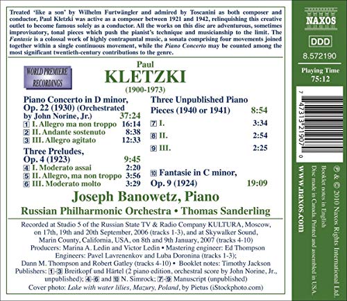 Kletzki: Piano Concerto