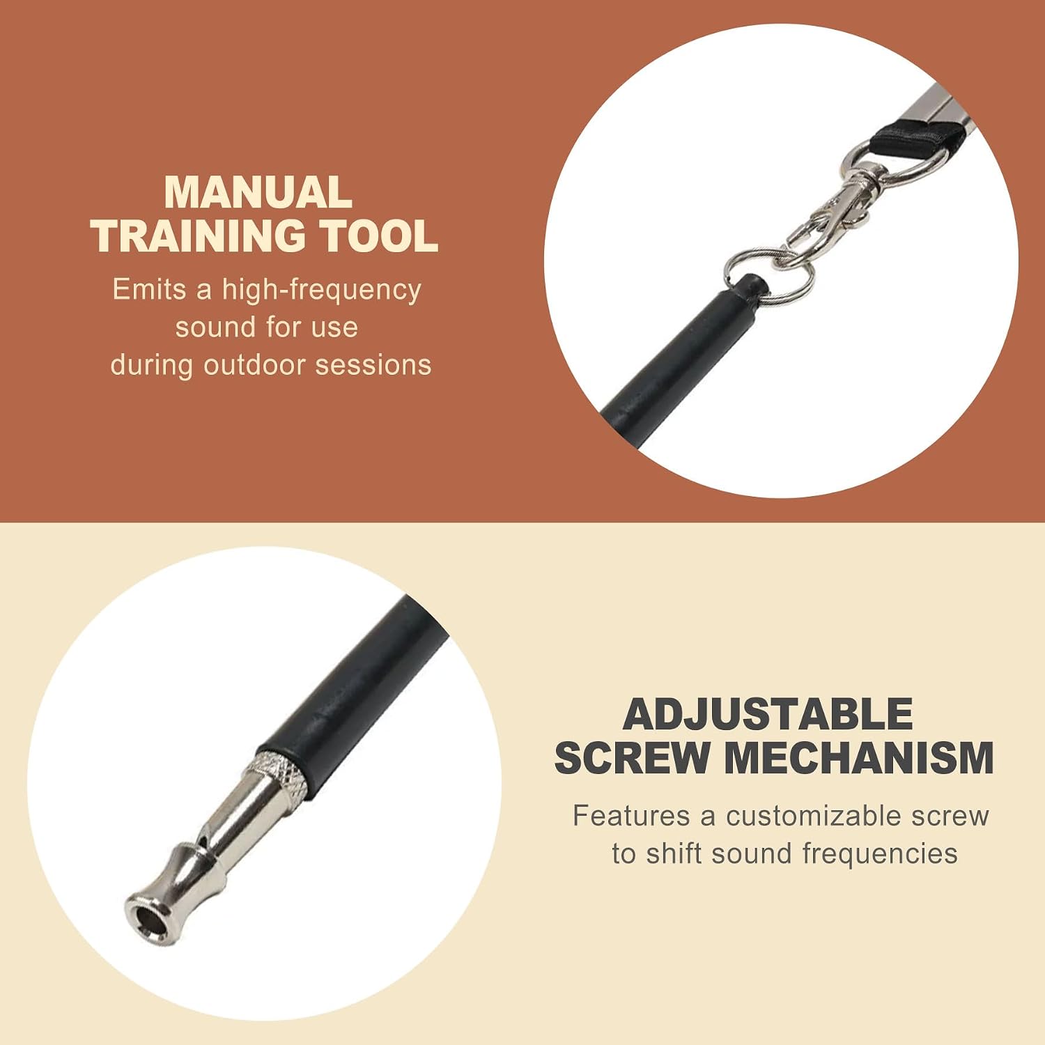 2 Pack Dog Whistle for Recall Training with Lanyard Frequency Adjustable Metal Training Whistle for Puppies Pet Communication Supplies Daily Exercise Outdoor Activity Tool Kit image 3