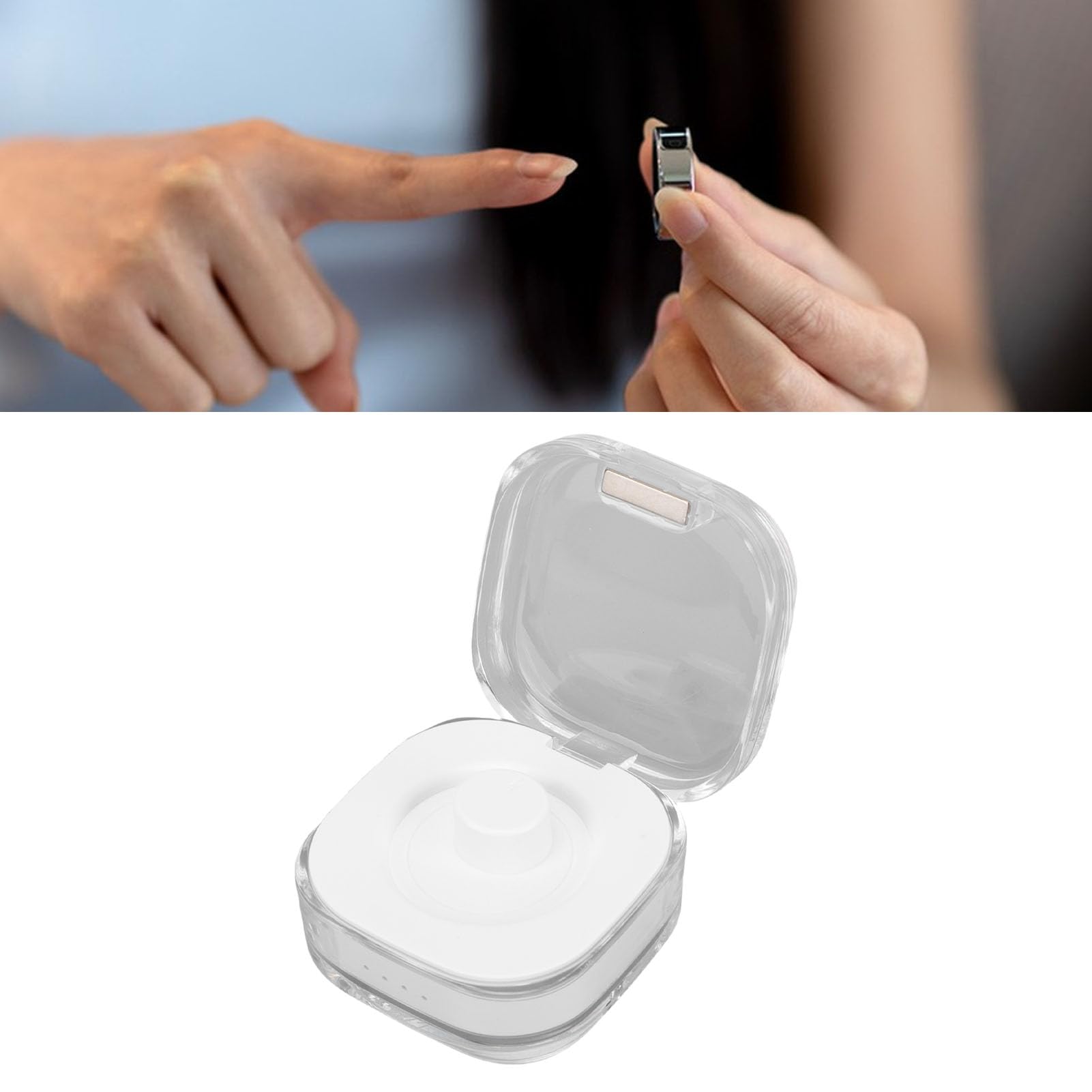 Etui z funkcją ładowania Smart Ring, Magnetyczne Pudełko z ładowarką do R02 R03 R06 R11M R8 H01 SR05 z Szybkim ładowaniem Typu C Bateria 200 MAh 10 Lampek Kontrolnych ładowania
