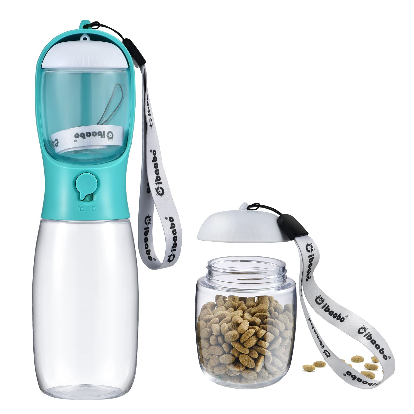 Cibaabo Dog Water Bottle Portable with Food Container &amp; Filter for Travel