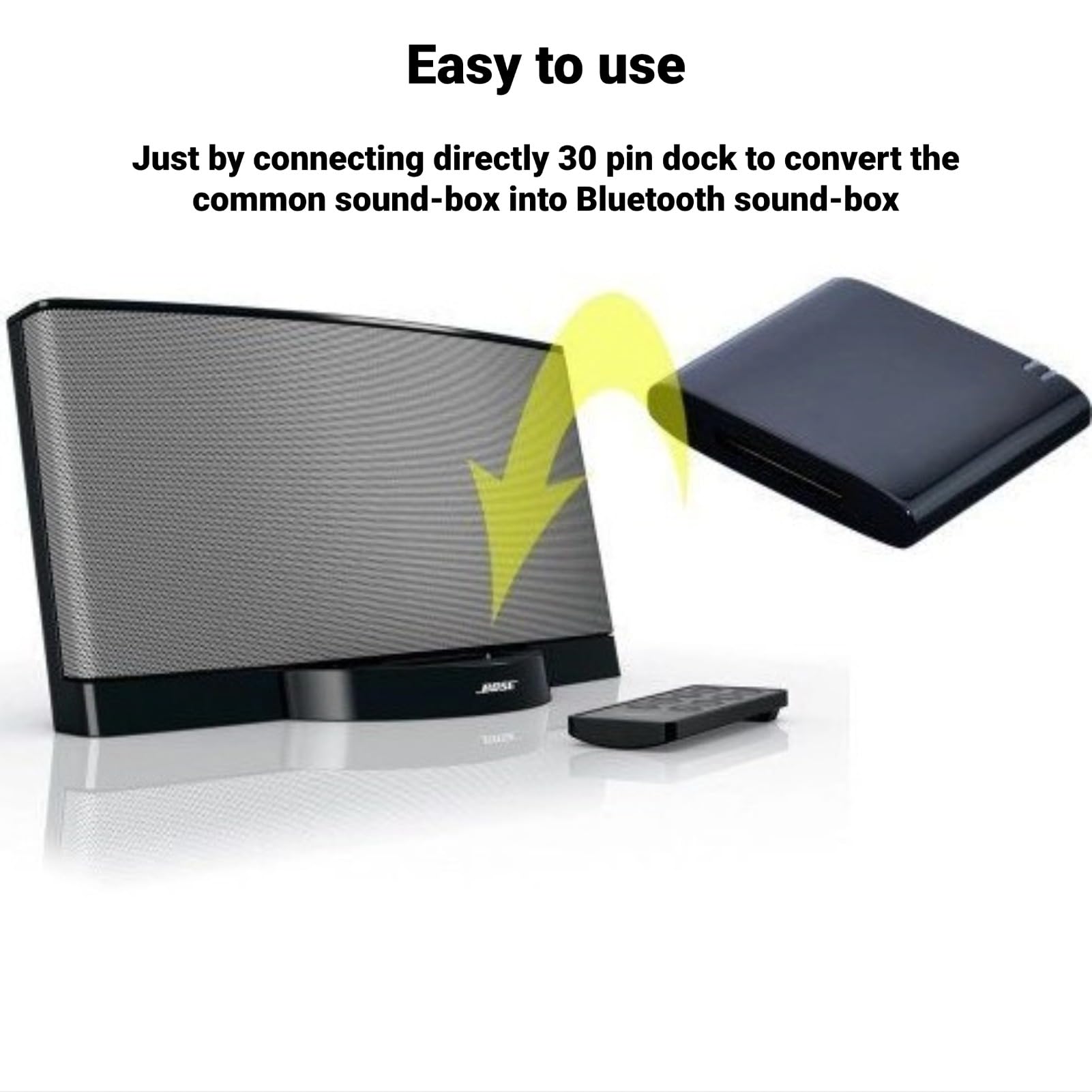 EIMSOAH Music Audio Receiver Adapter, Adapter 30pin, Wireless Receiver, for 30pin Enabled Sounddock Dock Speaker (Black), EIMSOAH4qdm93b65s-02