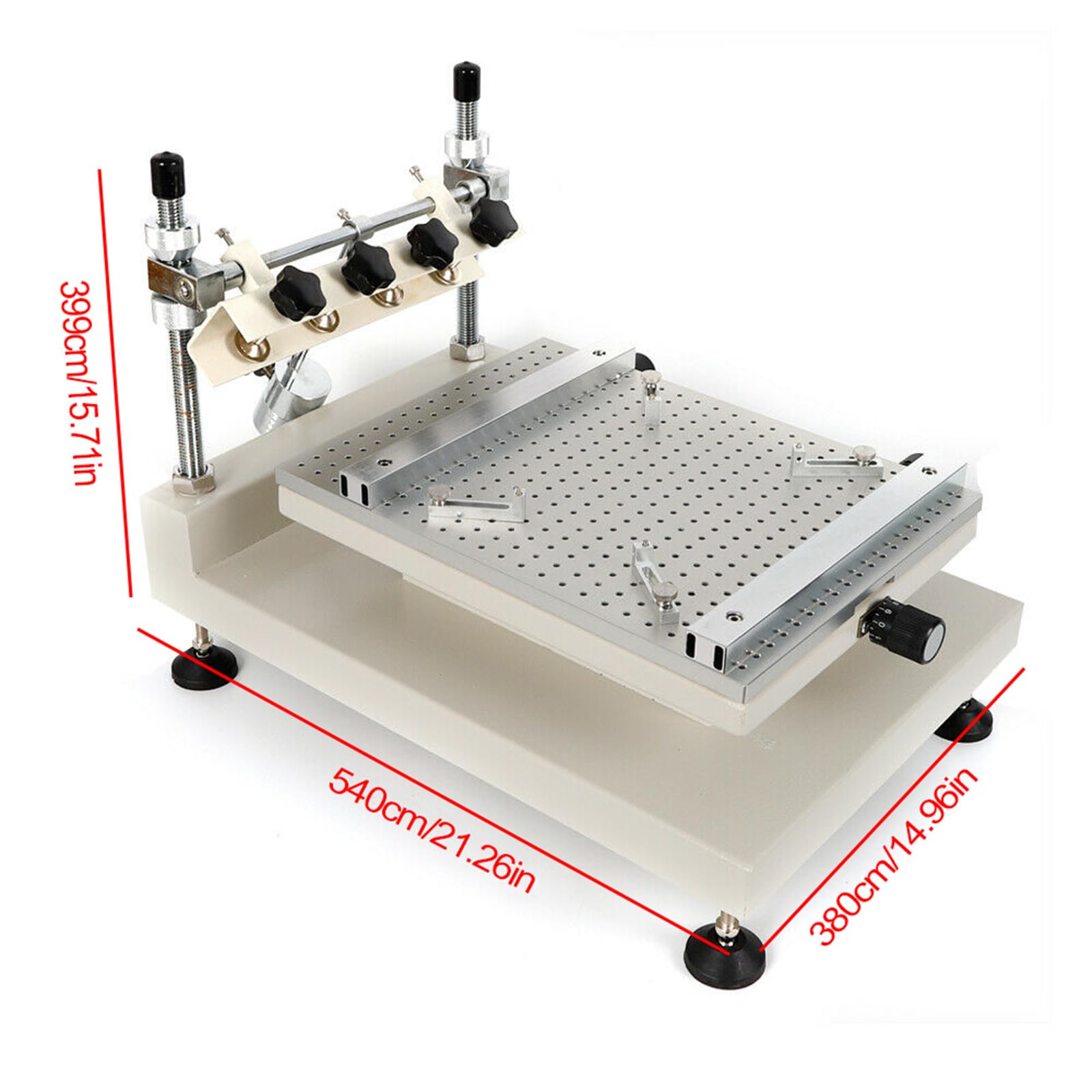 Gbonklong 3040 Screen Printing Press Machine, 0.01 mm Repeatability Manual Stencil Printer Silk Screen Stencil Printer SMT Stencil Machine with Manual Control for Packaging Printing Industry