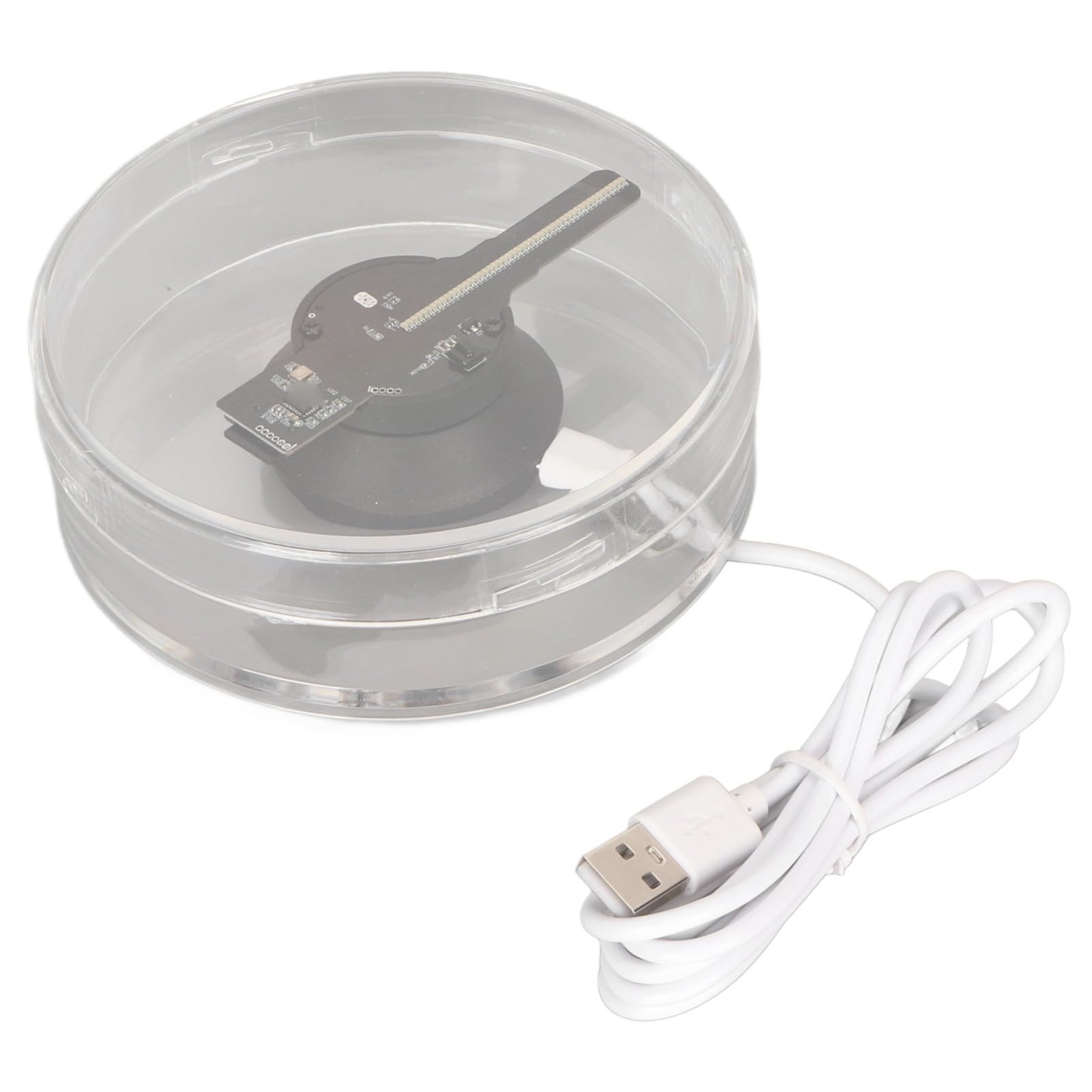 Ventola con Ologramma 3D, Proiettore con Ventola Olografica a 48 LED Telecomando APP WiFi, Display Pubblicitario per Proiettore con Ologramma 3D, Ventola con Ologramma 3D per