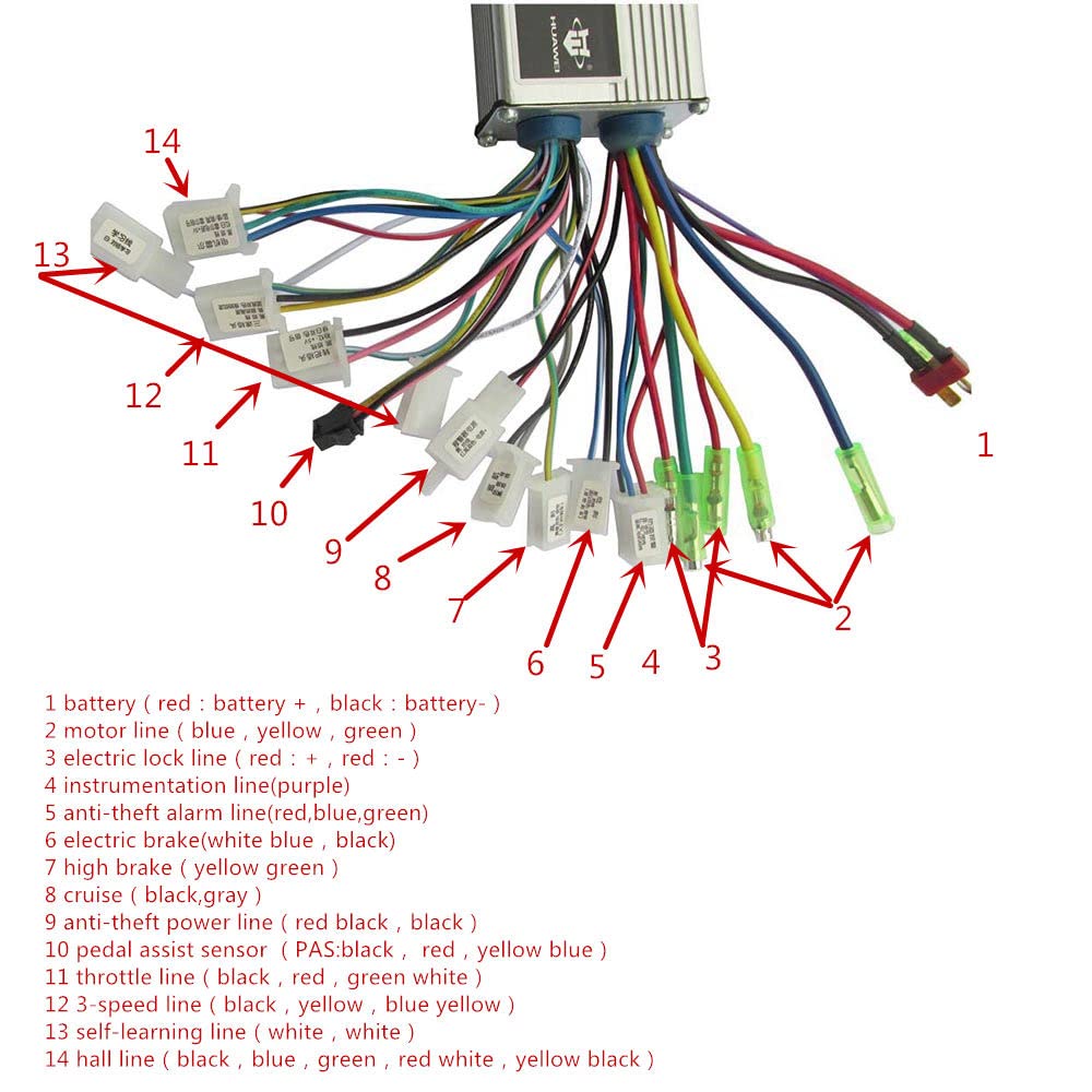 E-Bike-Controller 3 6V 48V 350W. Controller Elektrischer Roller-Bürstenloser Controller mit elektrischem Fahrrad- / Nabenmotor/BLDC-Motor Brushed Motor Controller