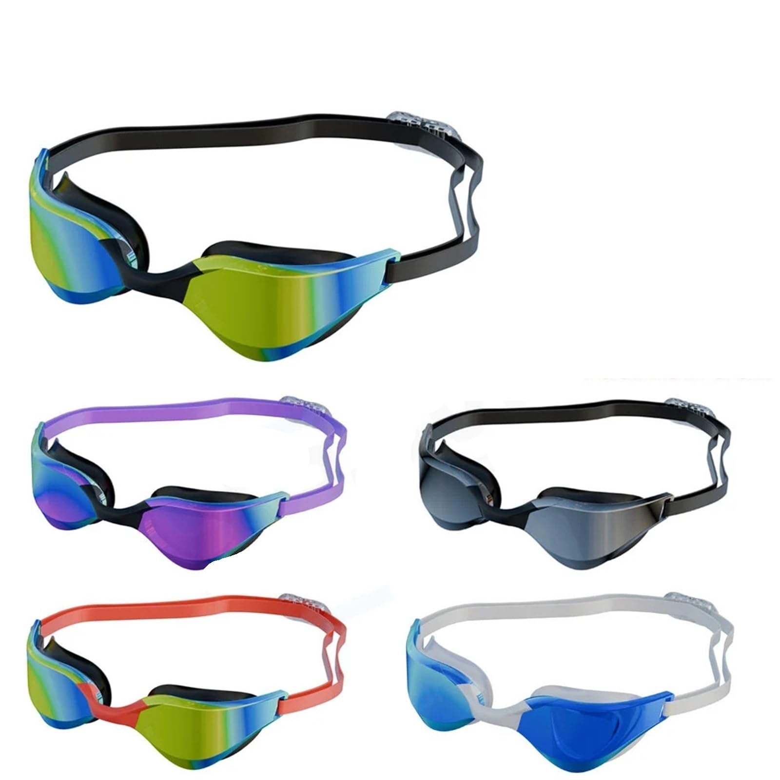 Gafas de natación antivaho for adultos Para Deportes | Hombres Mujeres con lentes gran angular HD Gafas de natación de silicona ajustables impermeables