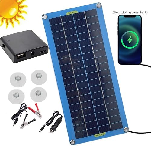 Miniatura 3 de 30W Solar Car Battery Charger, 12V Polycrystalline Solar Panel Car Battery-Charger With Blocking Diode To Prevent Reverse-Discharge For Vehicle &