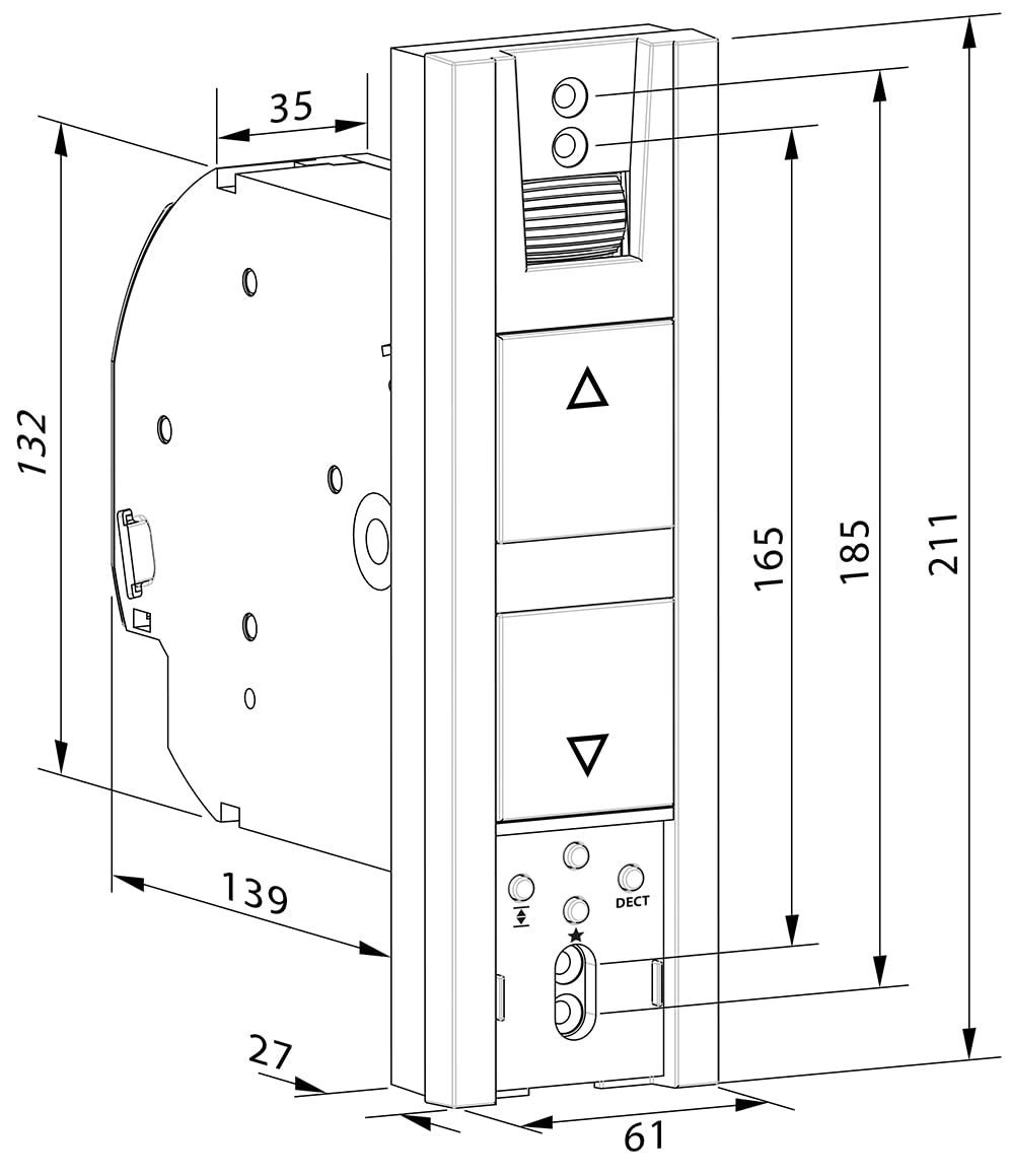 HOMEPILOT RolloTron pure DECT Gurtwickler - elektrischer Rollladenantrieb mit Funk & EMOS Euro-Zuleitung 5m, Netzkabel, Anschlusskabel, Verbindungskabel