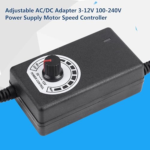 Miniatura 4 de ViaGasaFamido Convertidor de CA a CC 110V-240V AC a DC 3-12V 2A Adaptador de fuente de alimentación Controlador de velocidad del motor con enchufe