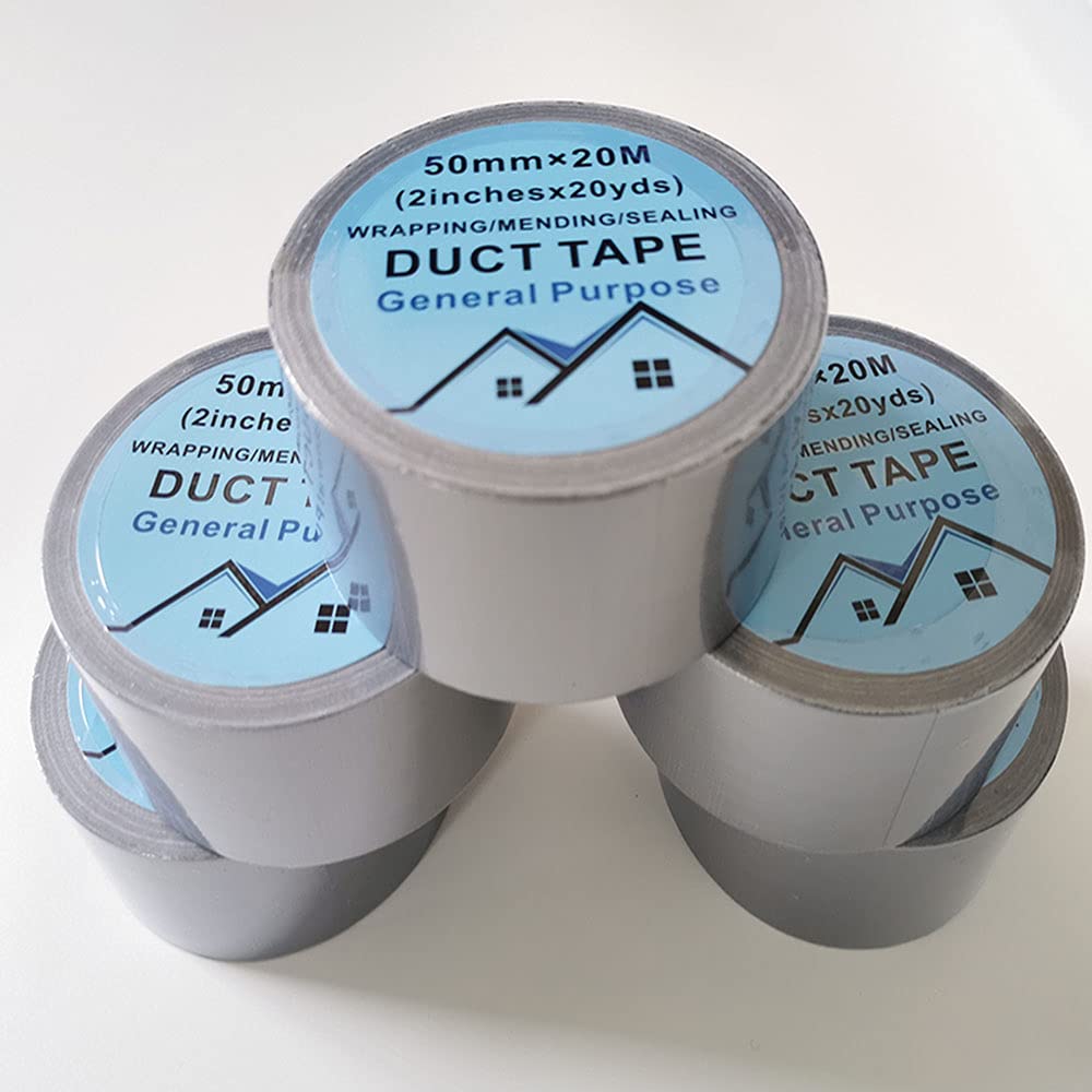 Duct Tape Heavy Duty Industrial Strength Gray Duct Tape for Home Repair Use,Carpet Binding,Bundles,Do-It-Yourself Repairs, Industrial, Professional Use 5 Roll Multi Pack - 100 Yards x 2 Inch