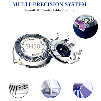 SH50/52 Replacement Heads Fit for philips norelco series 5000 replacement blades, New Upgrade 5000 Replacement Blades for phillips norelco 5000 replacement electric shaving head razor blades, 3 Pack