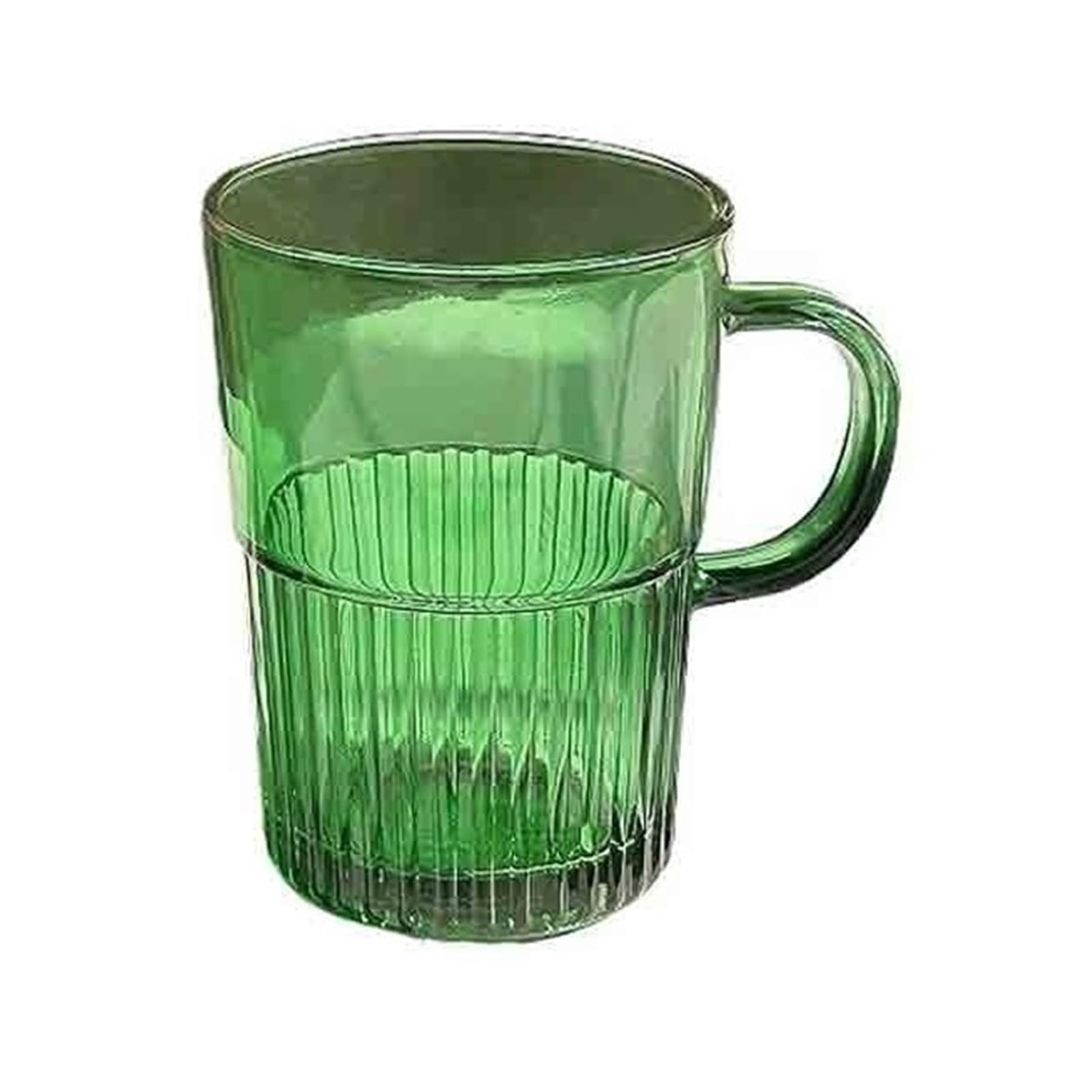 Taza de vidrio verde de 16 oz con asa para bebidas frías y calientes