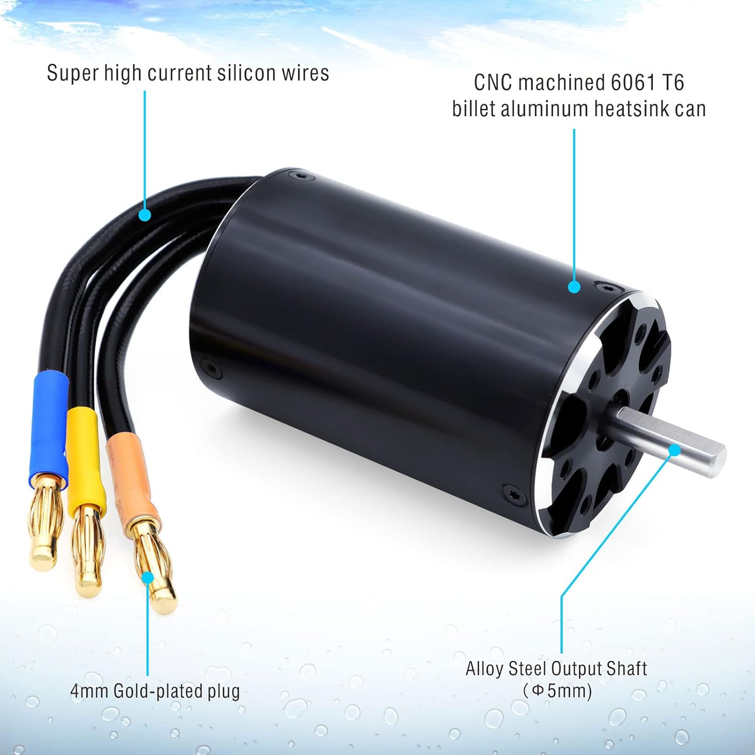Surpass Hobby 3660 2150 KV Brushless Motor 4Pole Shaft 5mm with Water Cooling Jacket for RC Boat (2150kv) - Image 4