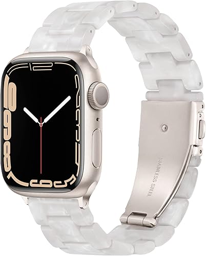 Miniatura 205 de Lightweight Resin Band For Apple Watch Series 11 10 SE 9 8 7 6 5 4 3 2 1 Ultra 3 2, Fashion Adjustable Replacement Strap for iWatch Bands 38mm 40mm