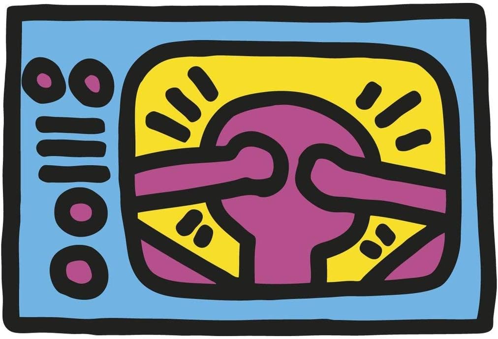 McGaw Graphics Untitled 1987 TV, Keith Haring, Wall Art Print Poster, Paper Size 11" x 14" Image Size 8" x 11"