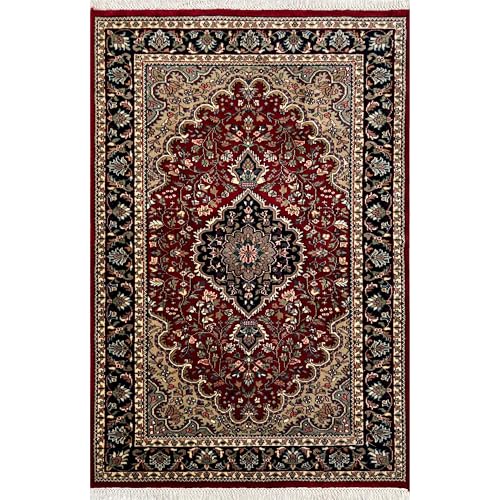 Amma Carpets Handmade 4x6ft Red Floral Wool Rug – Hand