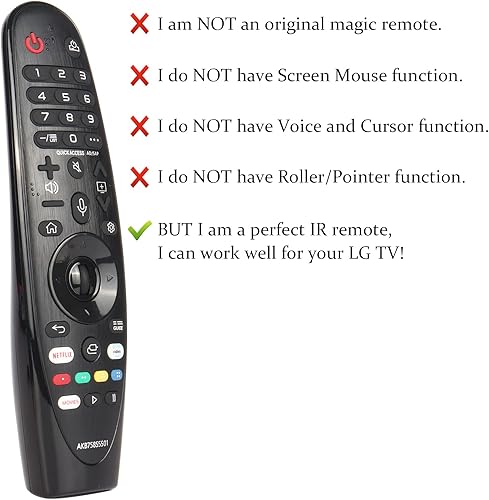 Miniatura 2 de Nuevo IR AKB75855501 MR20GA - Control remoto reemplazado para LG Smart TV OLED 2020, Nano Cell y modelos 4K UHD con teclas rápidas Netflix y Prime