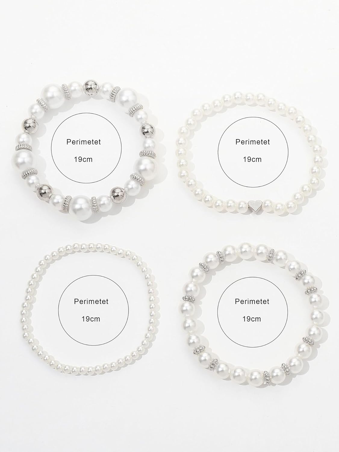 Simulated Pearl Bracelet for Women Stretch Stackable Pearl Beaded Bracelet Adjustable Elastic Heart Wedding Pearls Bangles Jewelry - Image 6