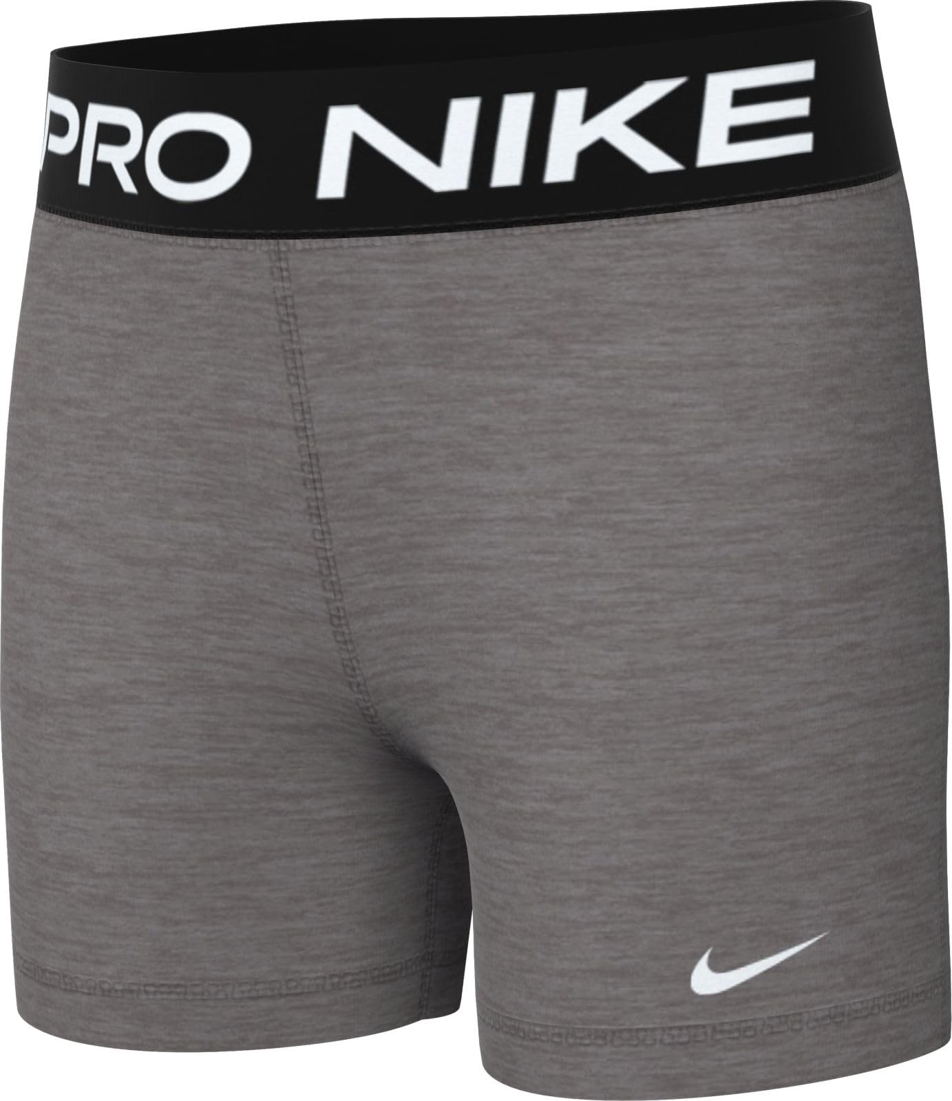 NIKE Girl's G Np Df 5in Short, Carbon Heather/White, 6-7 Years