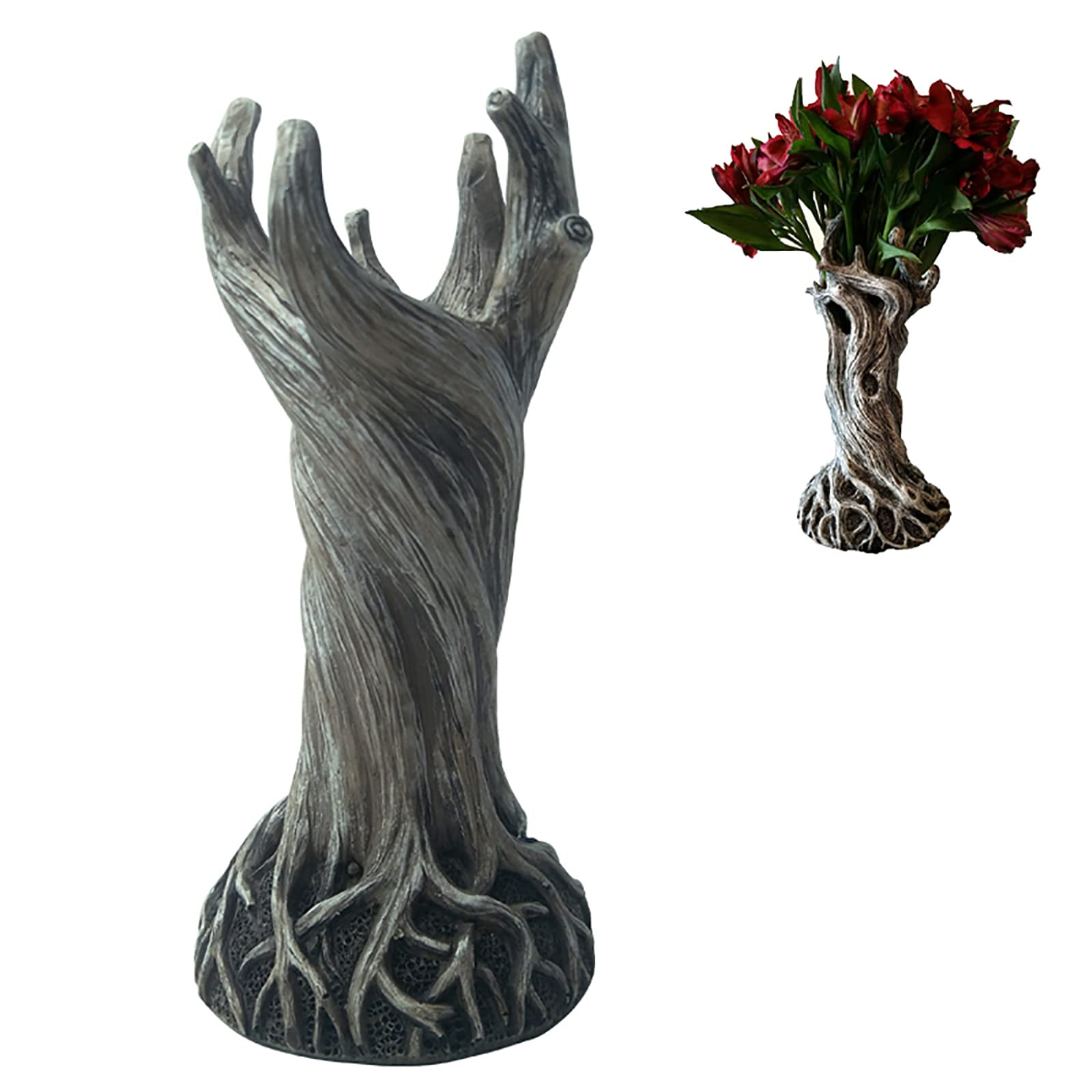 Pot de plante vintage pour bureau et salon : vase écorce grise Yajun