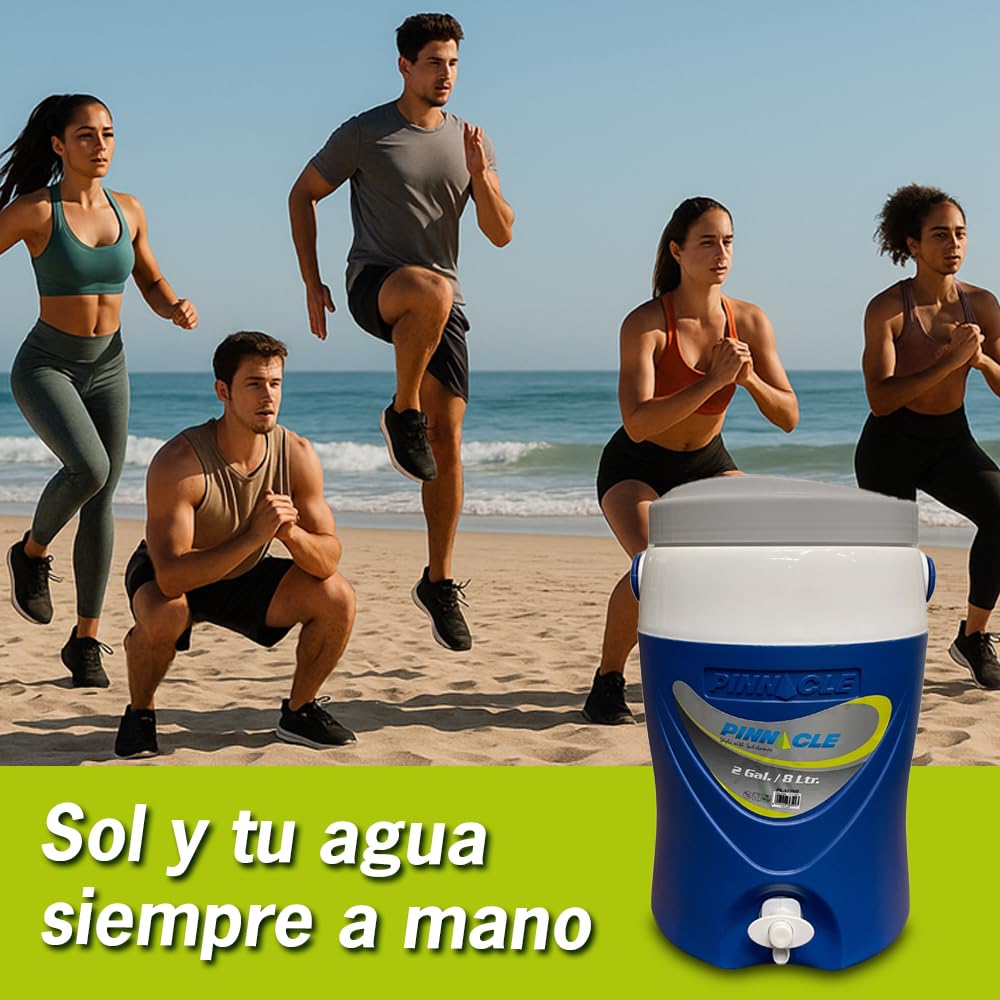 Pinnacle Bidon à eau avec robinet – Thermos eau froide, distributeur d'eau haute résistance, isolant PU Premium, idéal pour l'extérieur et le camping (8 L)
