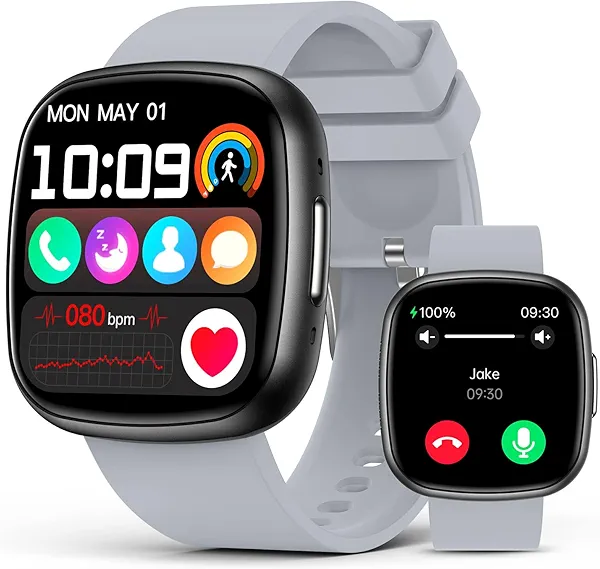 Smart Watches for Men Women with Bluetooth Call 1.72" HD Touch Screen Fitness Watch with Heart Rate/Sleep Monitor,100+ Sports Modes Fitness Tracker Smartwatch with IP68 Waterproof for Androi
