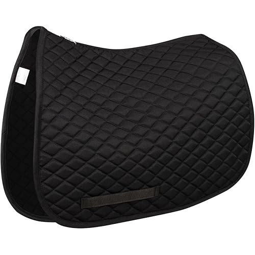 TuffRider Basic Pony Saddle Pad – Diamond Quilted, Flannel Lined, Breathable Schooling Pad for Horses