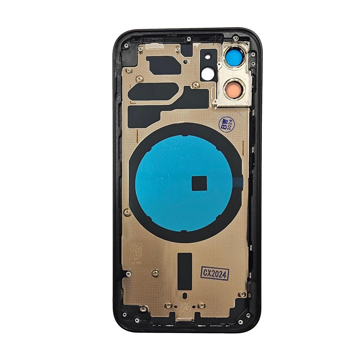 Vitre Arrière Châssis IPhone 12 Mini – Noir, Avec Boutons Et Aimant MagSafe, Neuf