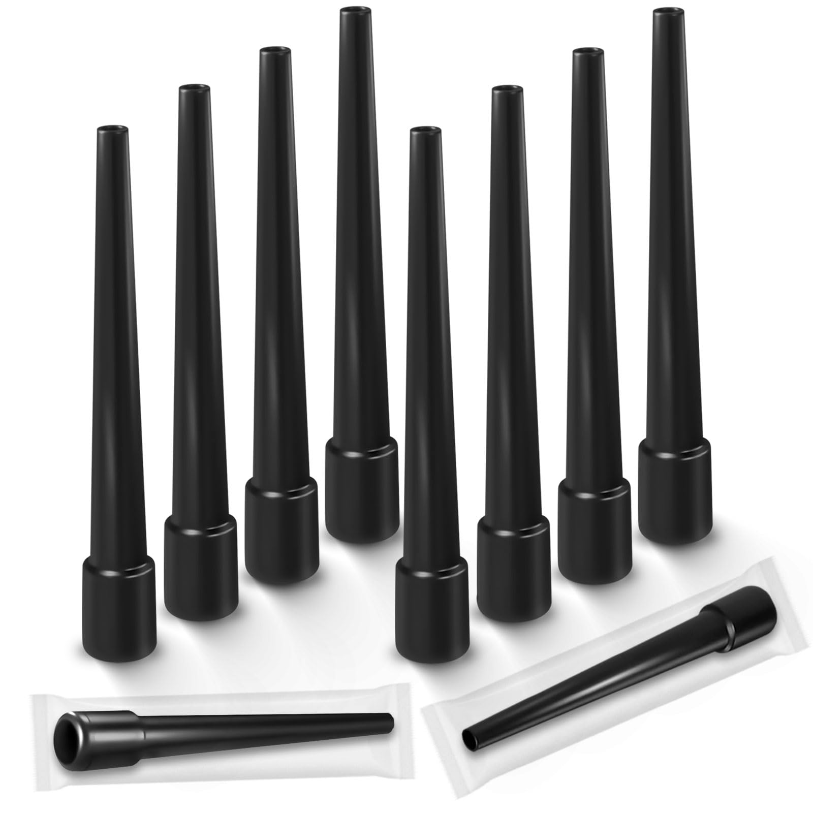 50 PCS Black Hookah Tips Disposable Shisha Mouth Tips Individual Wrapped Mouth Tips for Most Hookah Mouthpiece Handles