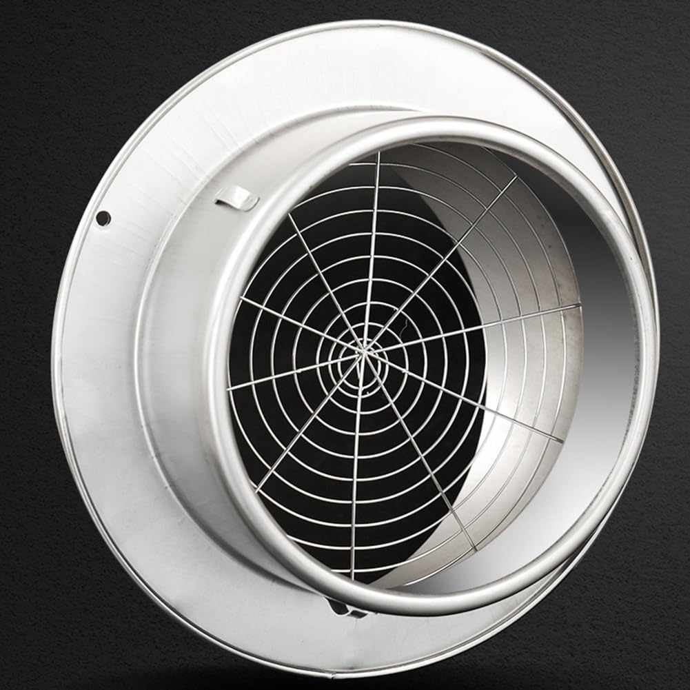 Rejilla de Ventilación Exterior, 150/160/180/200 mm, Acero Inoxidable, Redonda, Campana de Ventilación, Malla Metálica, Campana Extractora, Conducto de Ventilación de Climatización(180mm/7inch)