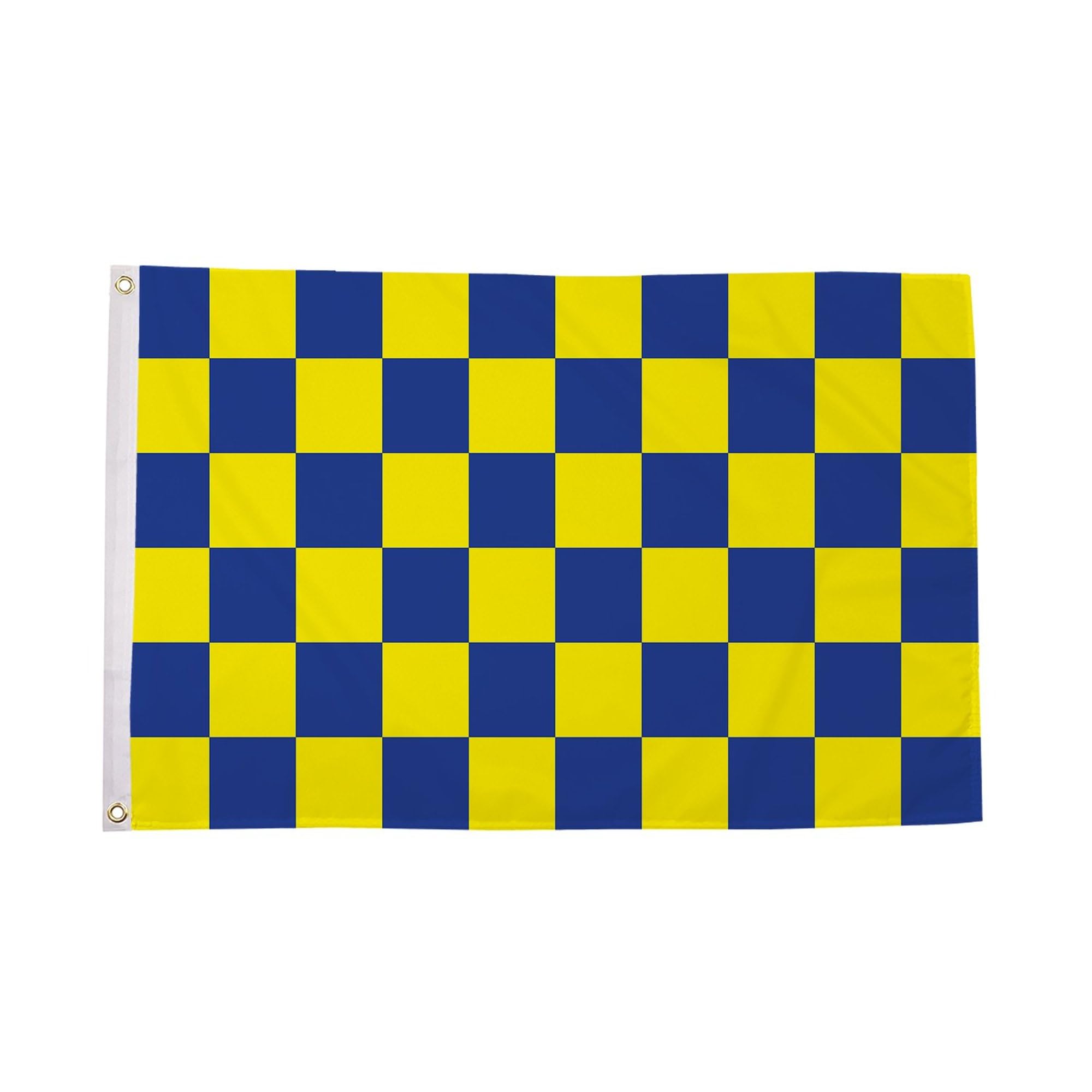 Flagtex Checkered Flag Blue Yellow Small 3ft x 2ft (90cm x 60cm) - Racing Flags Compact Size, Team Flags for Garden Poles, Motorsport Racing Decorations-image-28