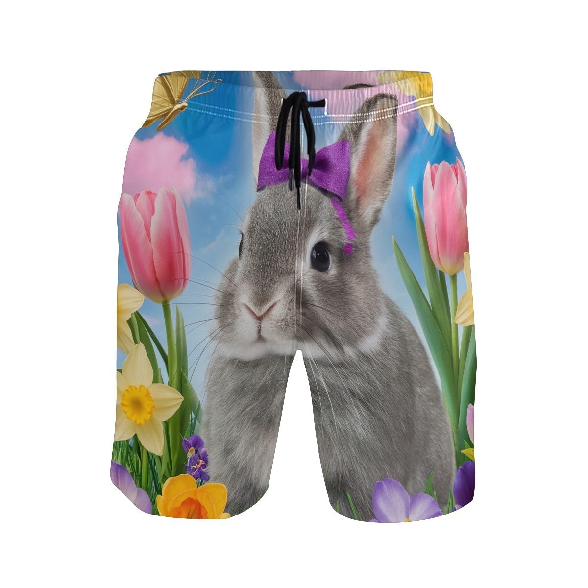 Deportivos Hombres Short Flores De Lazo De Conejo Trajes De Baño Swimwear Bañador Hombres Cortocasual Pantalones Cortos Hombre para Playa Vacaciones Tenis