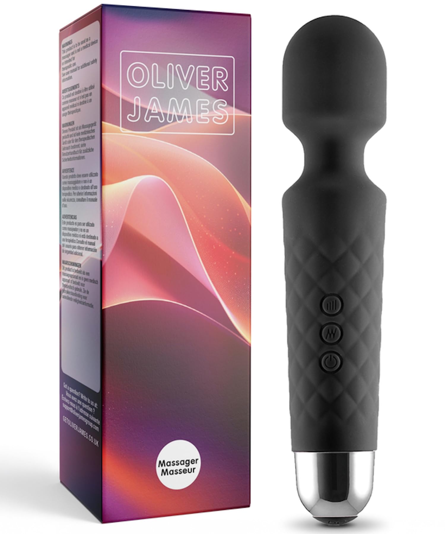Oliver James Wand Vibrator for Women - Quiet Adult Nipple Toy Vibrator Dildo with 20 Patterns 8 Speeds