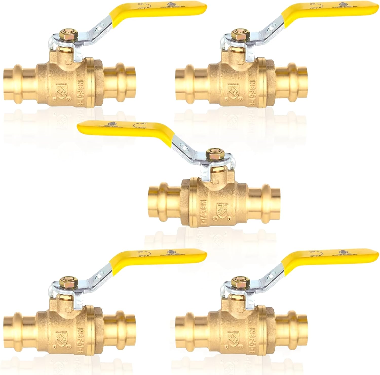 1-Inch Copper Press X Press Ball Valve for Copper Tubing,Brass Full Port Water Stop Shut Off Ball Valve,1/4 Turn with EPDM O-ring(Pack of 5)(VALVE407-5Pack)