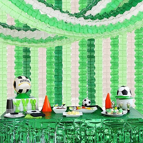 Image of Green-White Party Decorations Streamers Garland - 157Ft Four-Leaf Clover Hanging Banner, Jungle Theme Supplies Baby Shower Spring Summer Birthday Decor Hugtmr