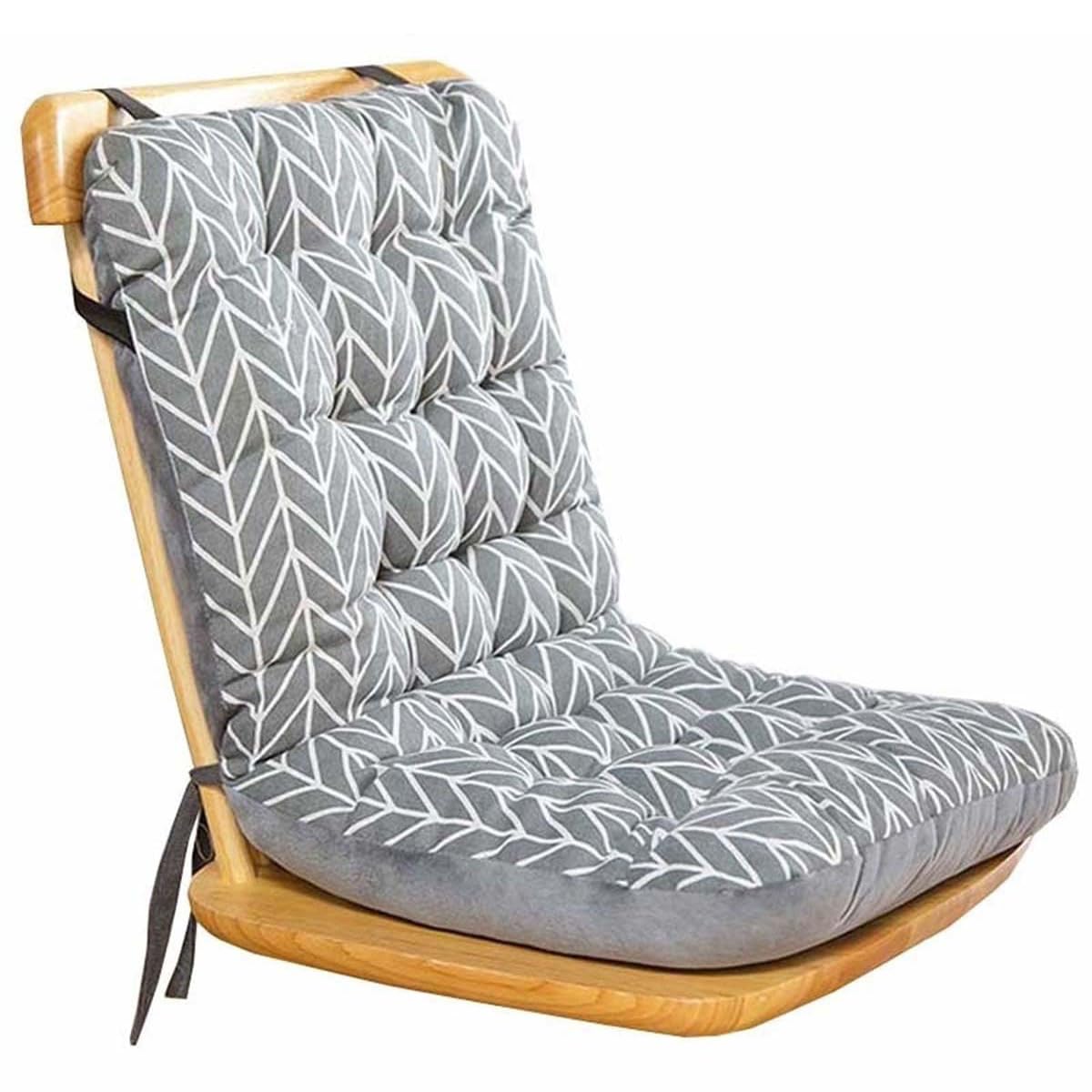 HULKAY High Back Chair Cushions with Ties - Thickened One-Piece Dining Office Seat Pad Non-Slip Soft Cushioned Chair Backrest Comfortable Cushion for Home Dining Kitchen Garden Office ﻿ (leaf)