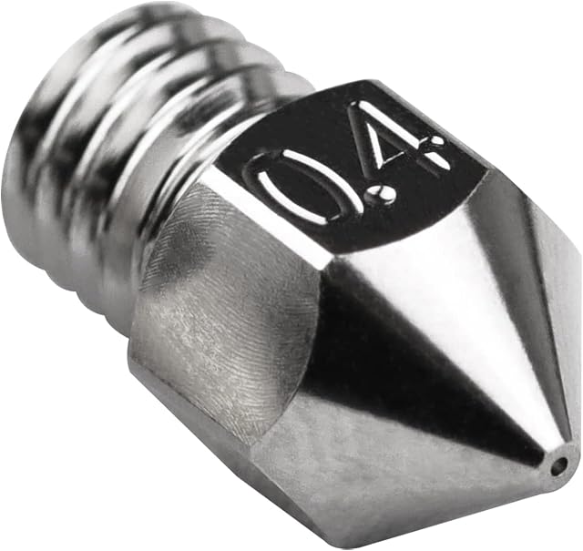 POLISI3D High Temperature 500 Non-Stick Sharp MK8 Plated Copper Nozzle 0.4mm Durable Compatible with Ender 3 V2 Pro / 5 Pro CR10 S4 S5 Anet A8 ET4 Voxelab Aquila 3D Printer (0.4mm)