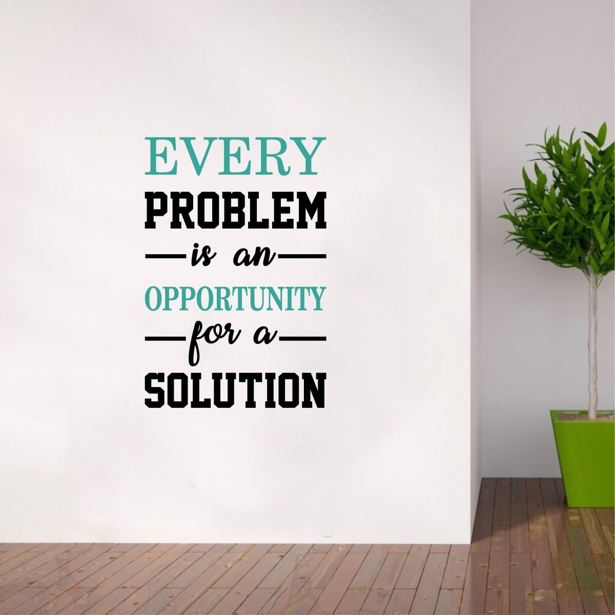 Wall Decals ' Every Problem is an Opportunity for a Solution ' Wall Stickers (PVC Vinyl,85cm x 60cm) Multicolour-image-14
