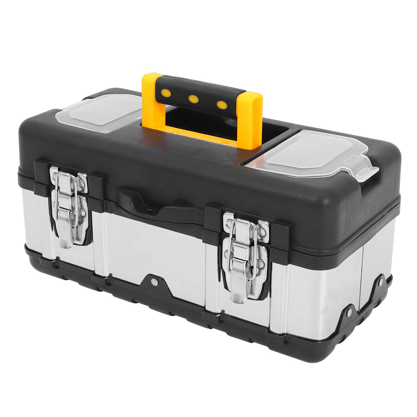 Caja de Herramientas de Mano Portátil y Bloqueable de Acero Inoxidable | Uso Profesional y Exterior, Diseño Práctico y Ligero, Formato Pequeño para Accesorios