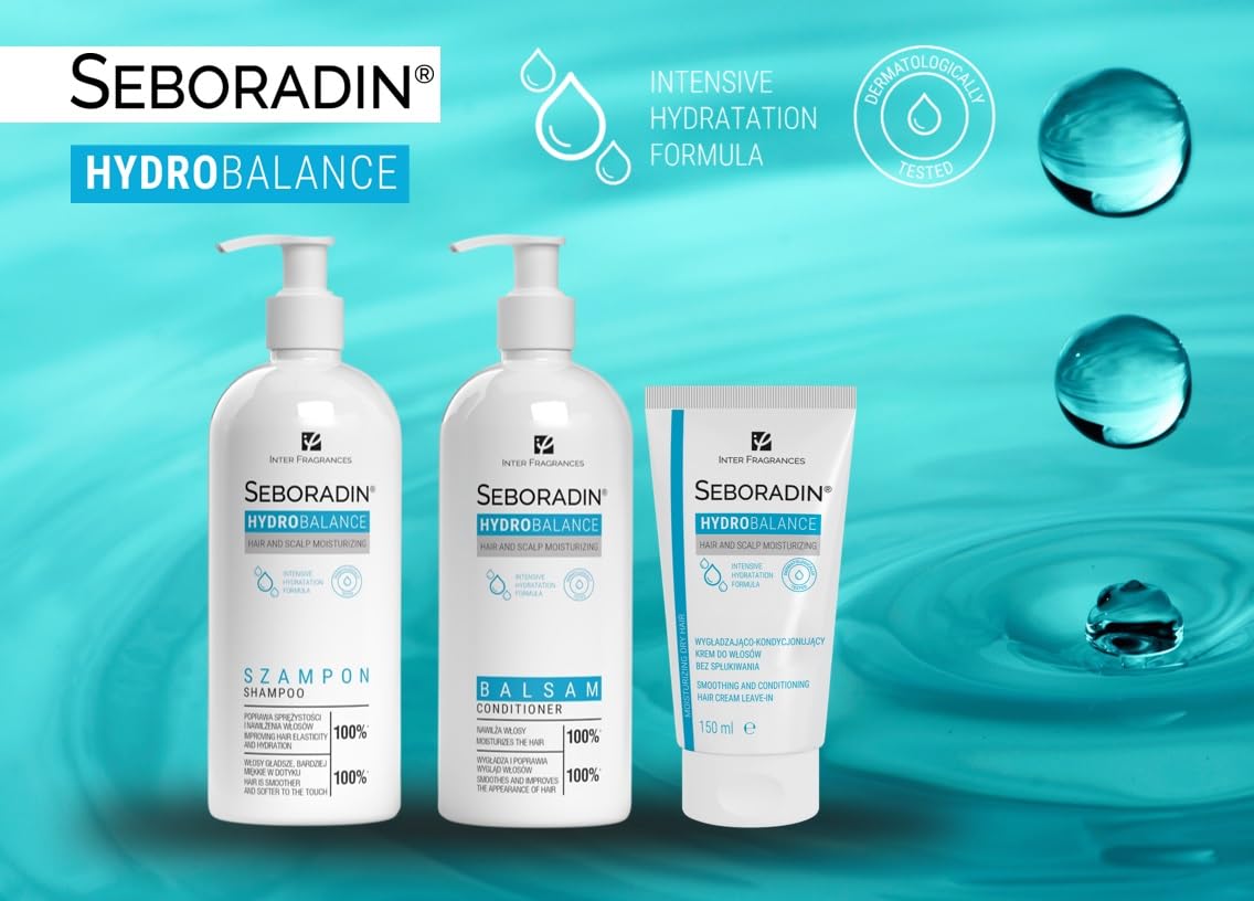 Seboradin Leave In Conditioner Intensively Moisturizing Hair Cream For All Types Of Hair Strengthening Nourishing Algae Amaranth Complex Of 7 Oils Hydro Ballance 150 ml - Image 3