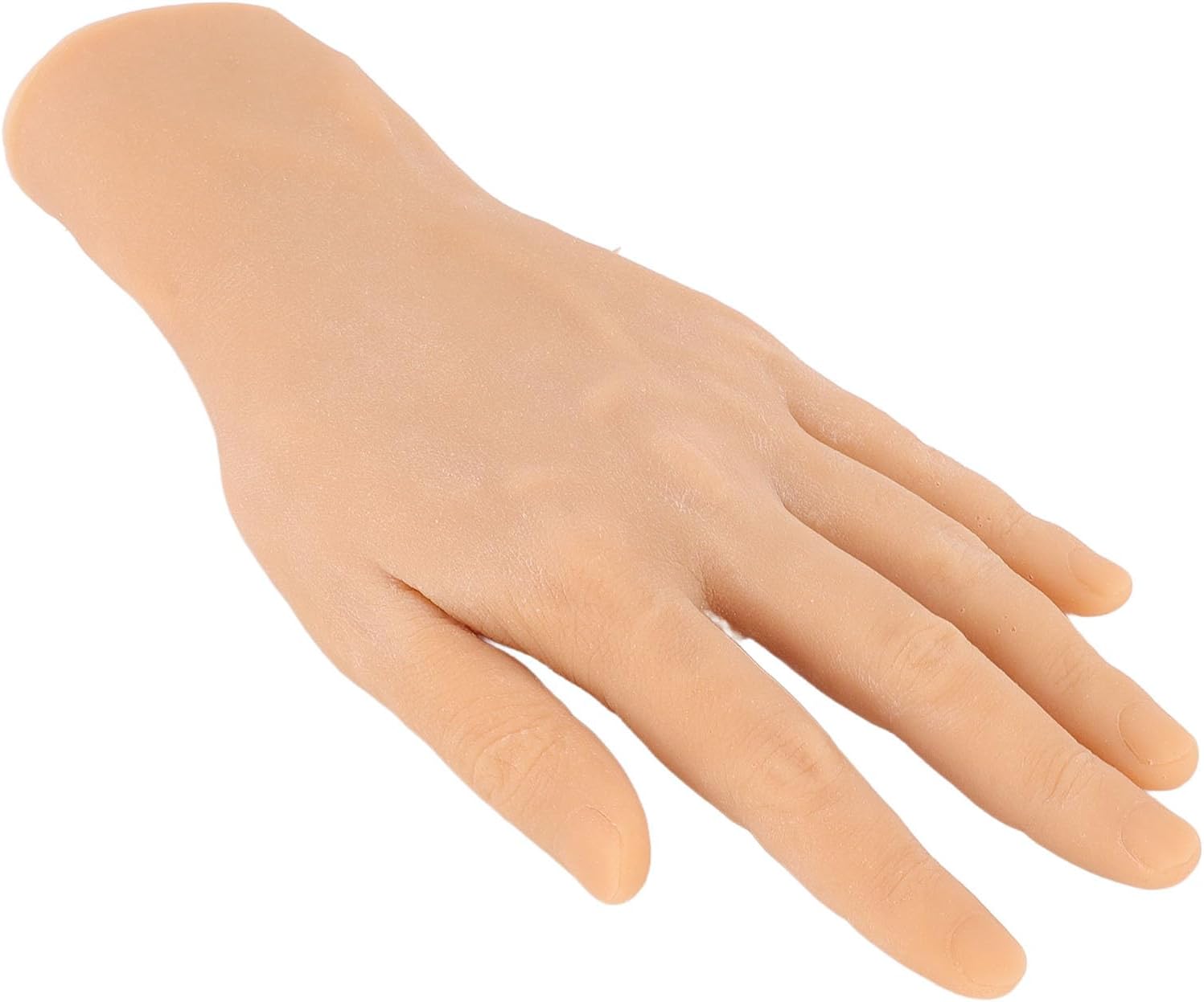 Silicone Hand Model, Realistic Silicone Male Hand Model, Soft Flexible Reusable Male Mannequin Hand Model Fake Hand for Showing Jewelry Painting Practice for Beginners (Left Hand)