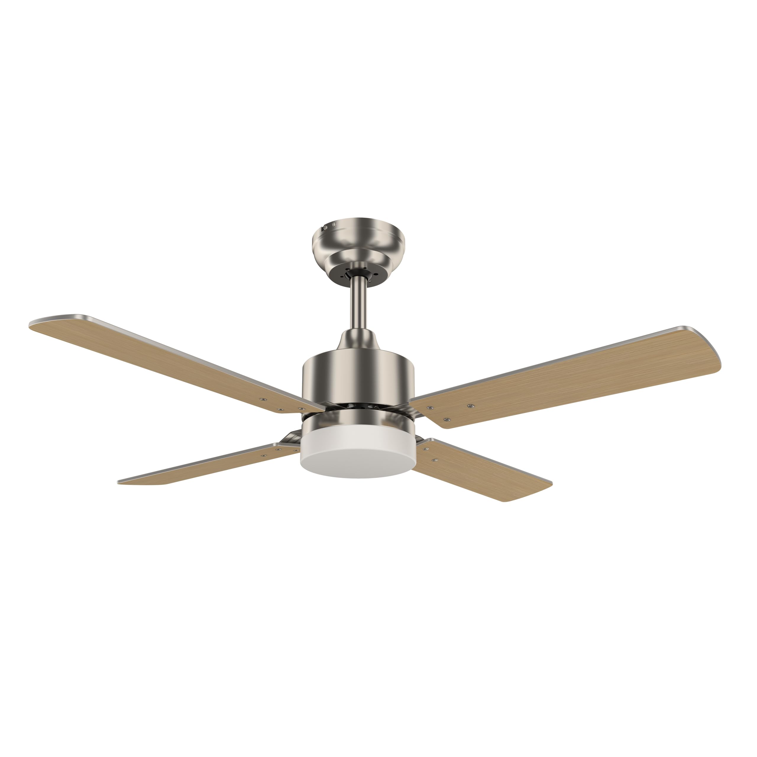 Ventilador de techo 107 cm con luz LED | Motor DC silencioso 6 velocidades | Aspas reversibles | Control remoto, temporizador y memoria de color | Función verano/invierno (Haya/Plata)