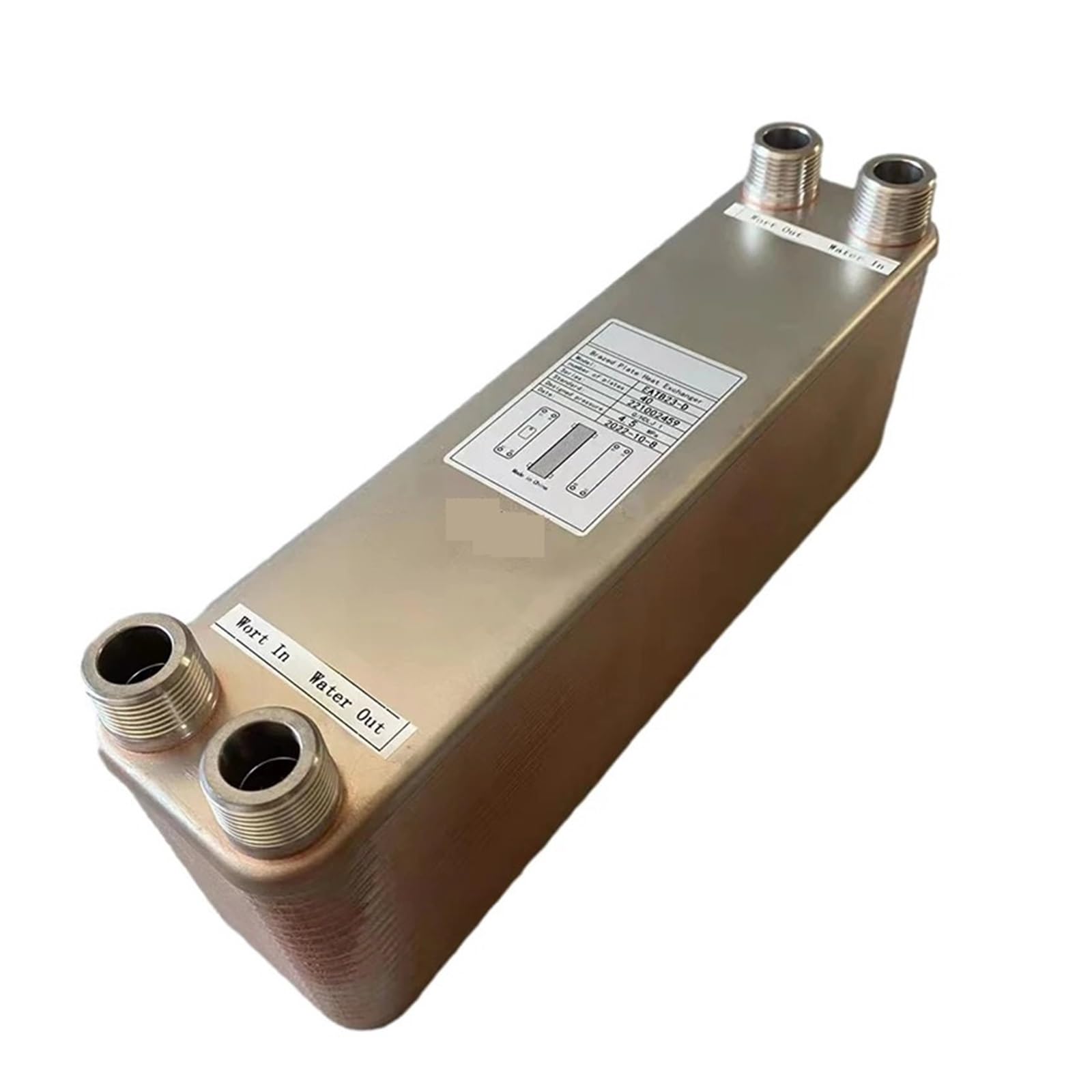 Domojt One Color Plate Heat Exchanger 40 Plates,4.5Mpa Brazed Plate Heat Exchanger